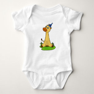 Giraffe with Party hat Baby Bodysuit
