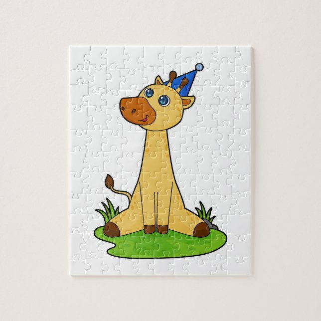 Giraffe with Party hat Jigsaw Puzzle (Vertical)