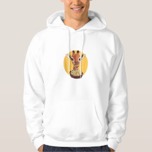 Giraffe With Popcorn Cartoon Animal Humour Hoodie