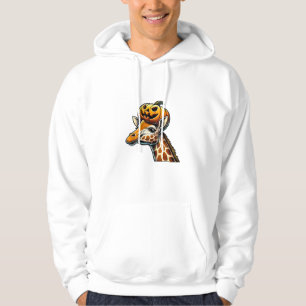 Giraffe with Pumpkin Hat Halloween Design Hoodie