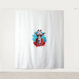 Giraffe With Red Glasses  Tapestry