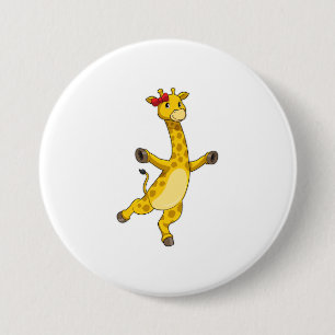 Giraffe with Ribbon 7.5 Cm Round Badge