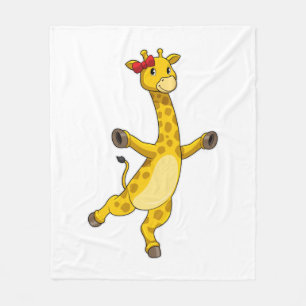 Giraffe with Ribbon Fleece Blanket