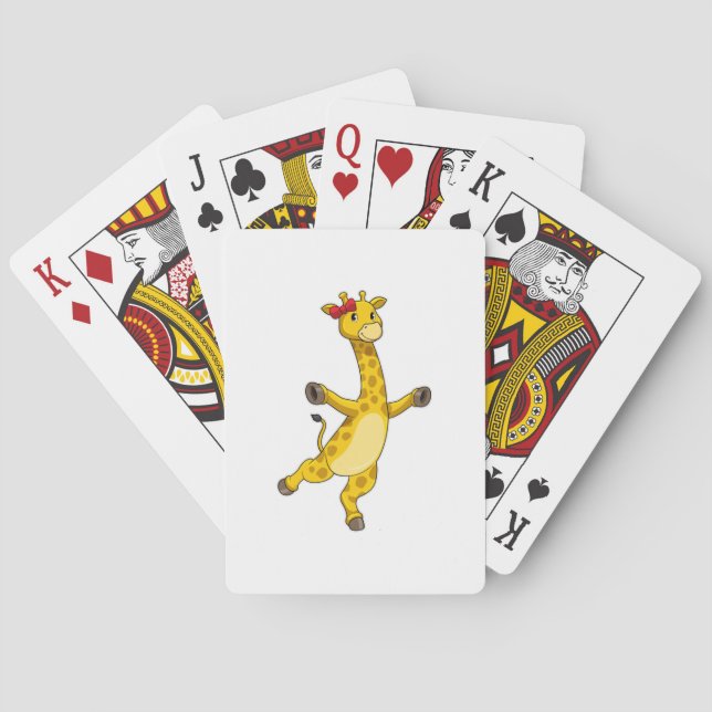 Giraffe with Ribbon Playing Cards (Back)