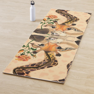 Giraffe with Rose Yoga Mat Gentleman