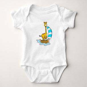 Giraffe with Sailing boat Baby Bodysuit