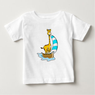 Giraffe with Sailing boat Baby T-Shirt