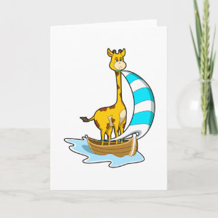 Giraffe with Sailing boat Card