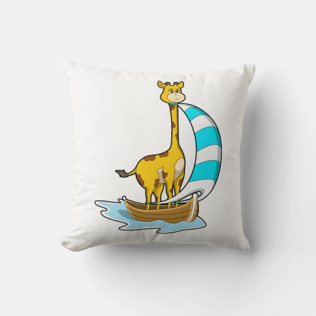Giraffe with Sailing boat Cushion (Front)