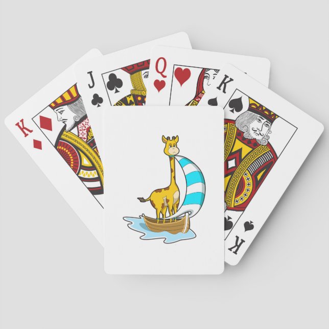 Giraffe with Sailing boat Playing Cards (Back)