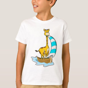Giraffe with Sailing boat T-Shirt