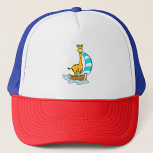 Giraffe with Sailing boat Trucker Hat