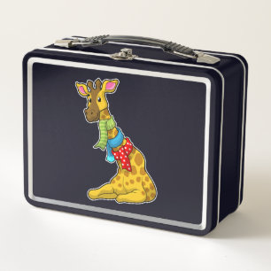 Giraffe with Scarf Metal Lunch Box