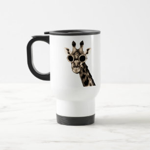 Giraffe With Steampunk Sunglasses Goggles Travel Mug