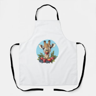 Giraffe With Strawberries Blueberries Apples   Apron