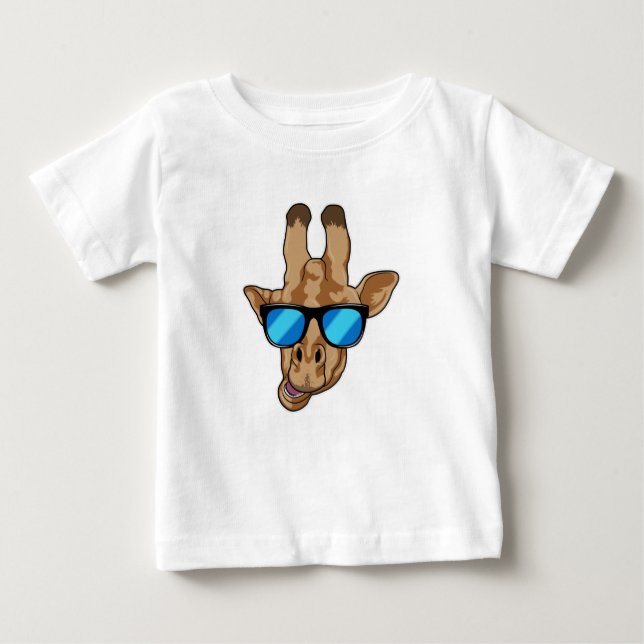 Giraffe with Sunglasses Baby T-Shirt (Front)