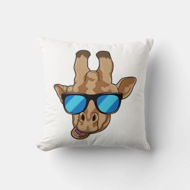 Giraffe with Sunglasses Cushion (Front)