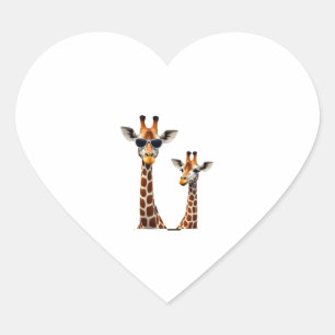 Giraffe with Sunglasses Jungle Safari Animal Giraf Heart Sticker