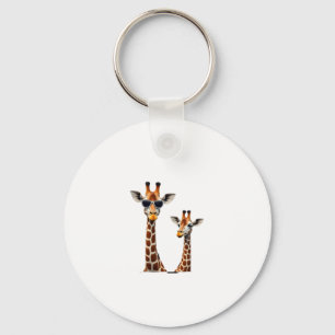 Giraffe with Sunglasses Jungle Safari Animal Giraf Key Ring