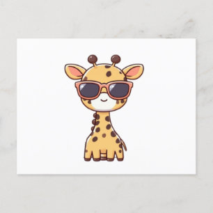 Giraffe with sunglasses postcard