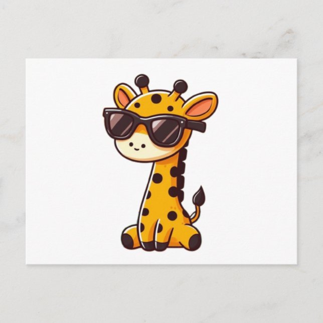 Giraffe with sunglasses postcard (Front)