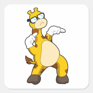 Giraffe with Sunglasses Square Sticker
