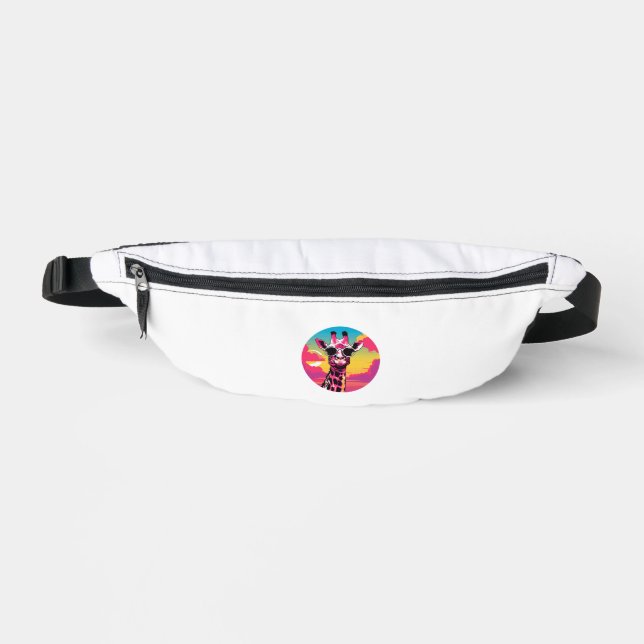 Giraffe With Sunglasses Sunset   Bum Bags (Front)