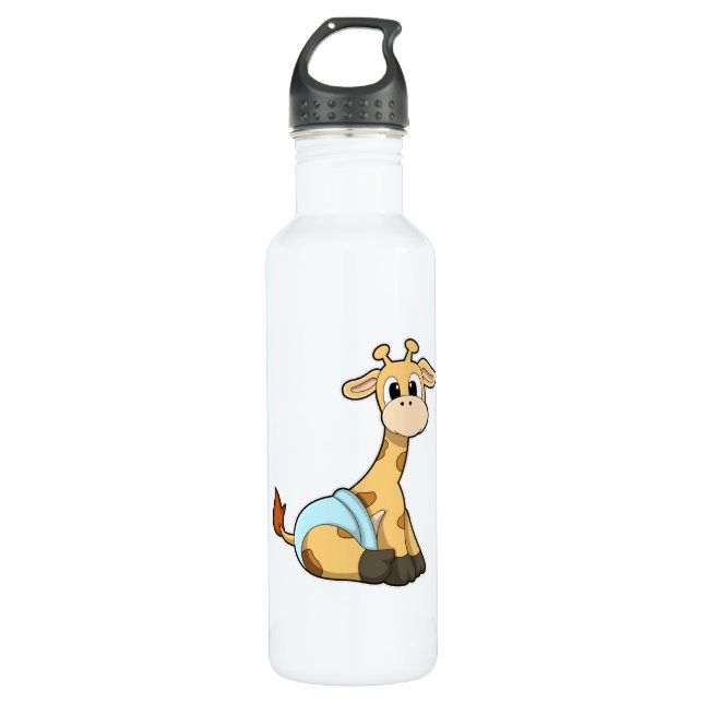 Giraffe with Underpants 710 Ml Water Bottle (Front)