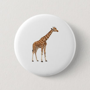 Giraffe Wrapped in Colorful Christmas Lights Class 6 Cm Round Badge