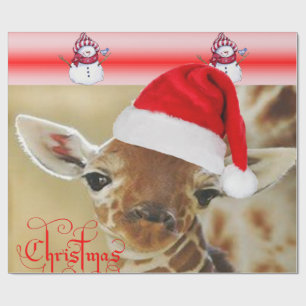 Giraffe Wrapping Paper Christmas
