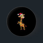 Giraffe Xmas Lighting Funny Santa Giraffe Christma 6 Cm Round Badge<br><div class="desc">Giraffe Xmas Lighting Funny Santa Giraffe Christmas T-Shirt (1)</div>