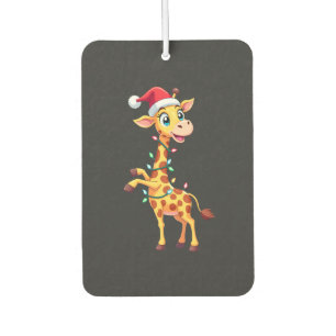Giraffe Xmas Lighting Funny Santa Giraffe Christma Car Air Freshener