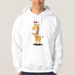 Giraffe Xmas Lighting Funny Santa Giraffe Christma Hoodie