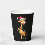 Giraffe Xmas Lighting Funny Santa Giraffe Christma Paper Cups<br><div class="desc">Giraffe Xmas Lighting Funny Santa Giraffe Christmas T-Shirt (1)</div>