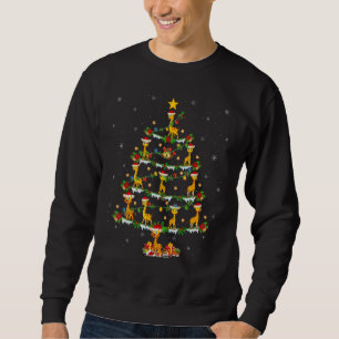 Giraffe Xmas Lights Giraffe Christmas Tree Sweatshirt