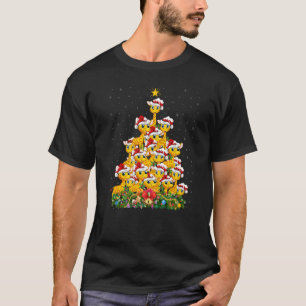 Giraffe Xmas Lights Santa Giraffe Christmas Tree T-Shirt