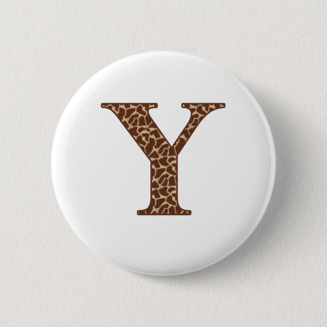 Giraffe Y 6 Cm Round Badge (Front)