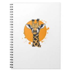 Giraffe Yellow Sun Abstract Animal Portrait Notebook