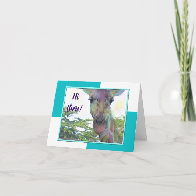 Giraffe Zoo Animal Note Card (Front)