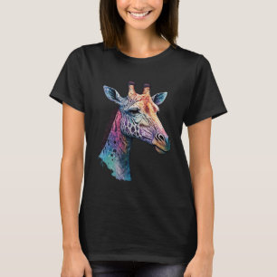 Giraffe Zoo Safari Trips Watercolor Nature Wildlif T-Shirt