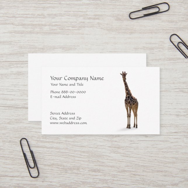 Giraffe Zoologist Business Card (Front/Back In Situ)