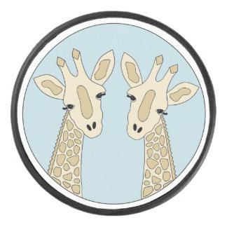 Giraffenpaar blau hockey puck