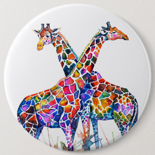 Giraffes 6 Cm Round Badge