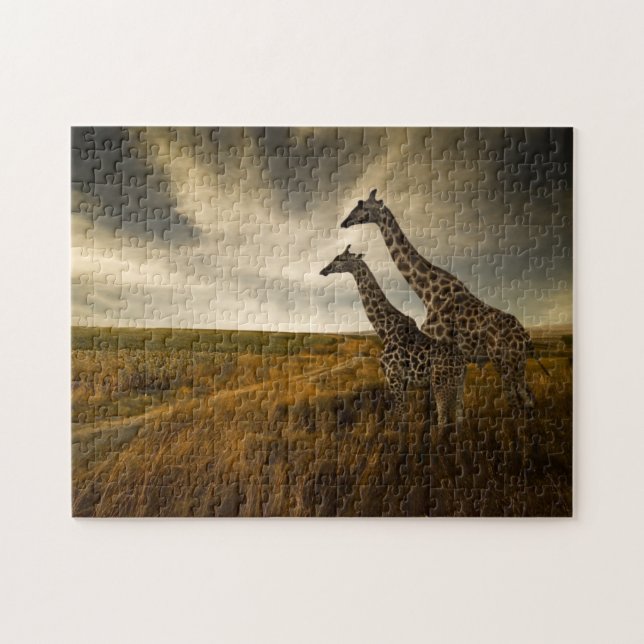 Giraffes and The Landscape Jigsaw Puzzle (Horizontal)