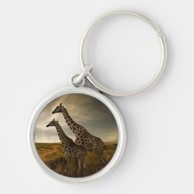 Giraffes and The Landscape Key Ring (Front)