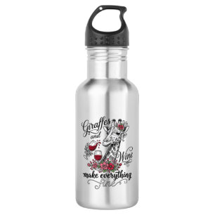 Giraffes And Wine Vintage Engraving Shirt Design_1 532 Ml Water Bottle