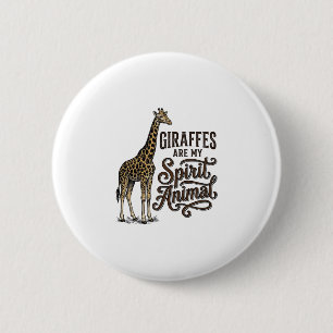 Giraffes Are My Spirit Animal Vintage Shirt Design 6 Cm Round Badge