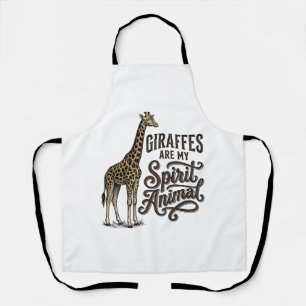 Giraffes Are My Spirit Animal Vintage Shirt Design Apron