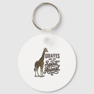 Giraffes Are My Spirit Animal Vintage Shirt Design Key Ring