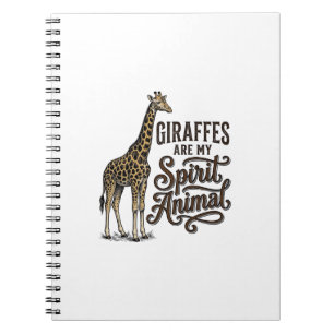 Giraffes Are My Spirit Animal Vintage Shirt Design Notebook